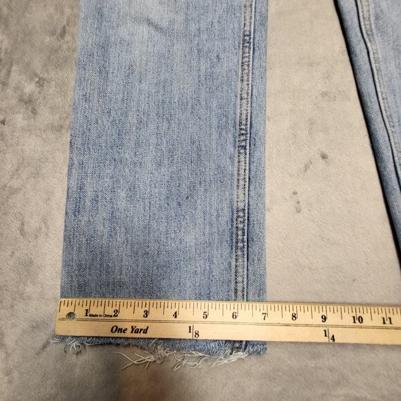 Vintage Gap Jeans Womens 4 Long Low Rise Light Wash Button Fly Raw Hem Y2K 00s - Picture 8 of 14